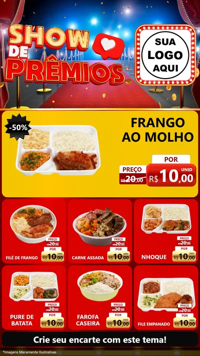 Modelo de Rede Social para Stories com o tema Show de Prêmios para Restaurante