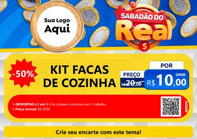 Modelo de Cartaz para Cartaz A4 Horizontal com o tema Sabadão do Real para Utilidades Domésticas