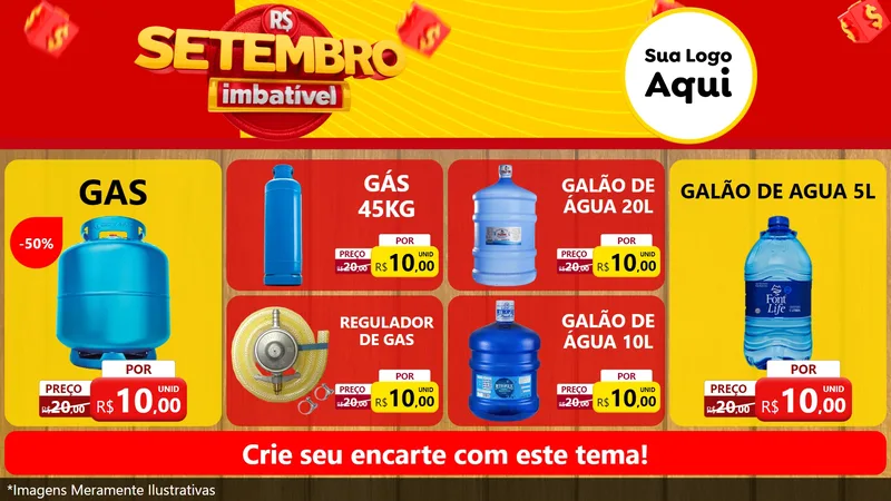 Modelo de TV para TV Horizontal com o tema Setembro Imbatível para Água e gás