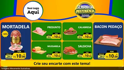 Modelo de TV para TV Horizontal com o tema Semana da Independência Declaramos Preços Baixos para Frios e Laticínios
