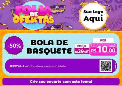 Modelo de Cartaz para Cartaz A4 Horizontal com o tema Folia de Ofertas para Artigos Esportivos