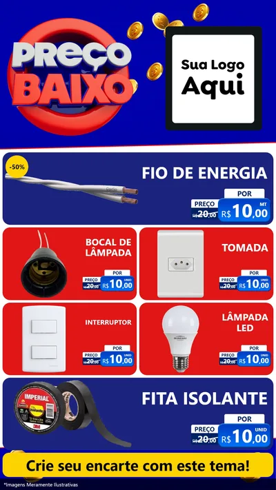 Modelo de TV para TV Vertical com o tema Preço Baixo para Materiais Elétricos
