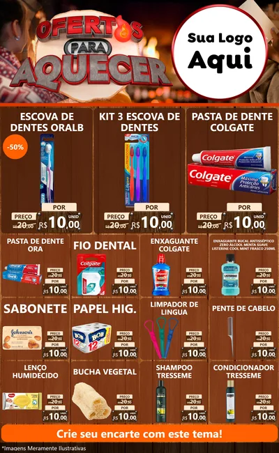 Modelo de Encarte para Encarte Grande com o tema Ofertas Para Aquecer para Higiene Pessoal