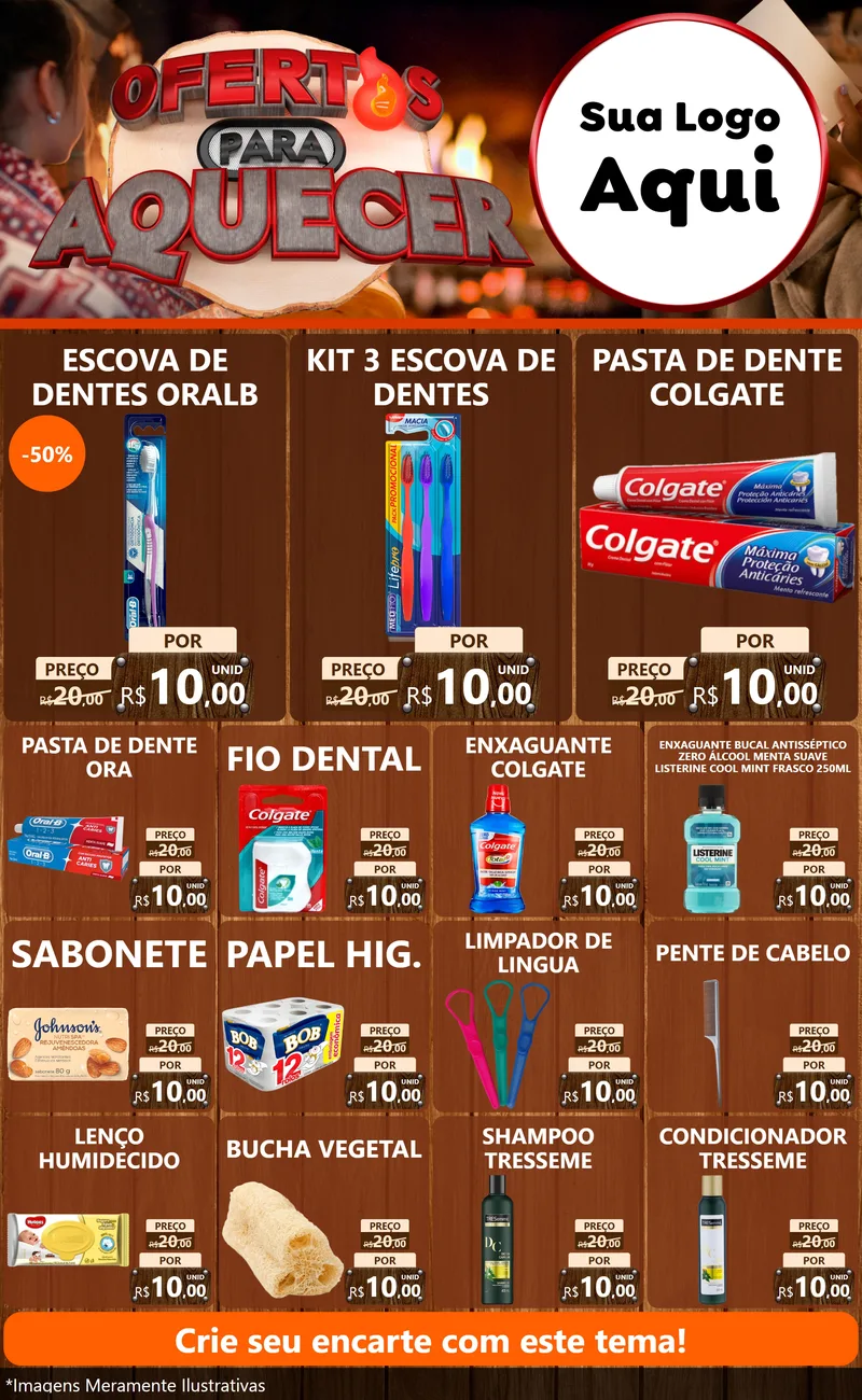 Modelo de Encarte para Encarte Grande com o tema Ofertas Para Aquecer para Higiene Pessoal