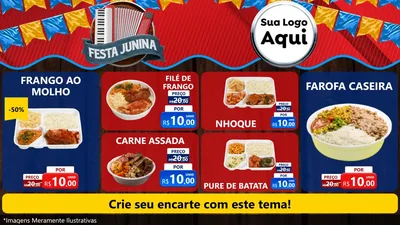 Modelo de TV para TV Horizontal com o tema Festa Junina para Restaurante