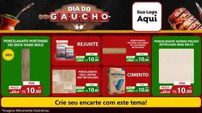 Modelo de TV para TV Horizontal com o tema Dia do Gaúcho para Pisos e revestimentos