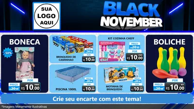 Modelo de TV para TV Horizontal com o tema Black November para Brinquedos