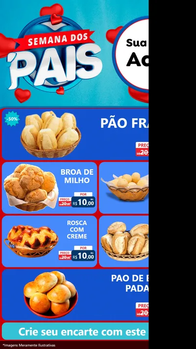 Modelo de TV para TV Vertical com o tema Semana Dos Pais para Padaria