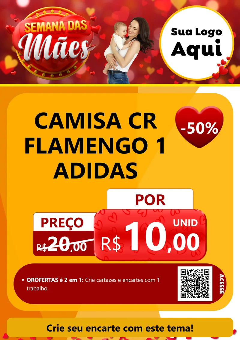 Modelo de Cartaz para Cartaz A4 Vertical com o tema Semana das Mães para Roupas e acessórios