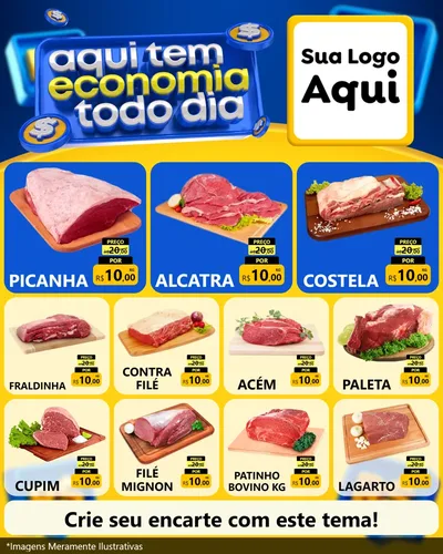 Modelo de Rede Social para Feed Instagram com o tema Aqui Tem Economia Todo Dia para Açougue