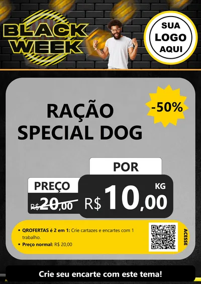 Modelo de Cartaz para Cartaz A4 Vertical com o tema Black Week para Pet Shop