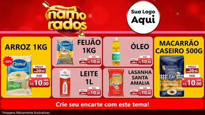 Modelo de TV para TV Horizontal com o tema Semana dos namorados para Supermercado