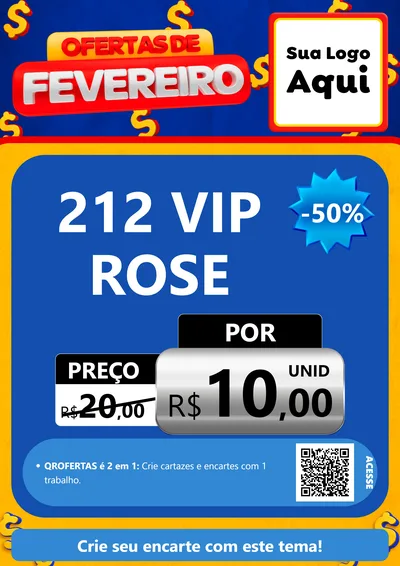 Modelo de Cartaz para Cartaz A4 Vertical com o tema Ofertas de Fevereiro para Perfumes
