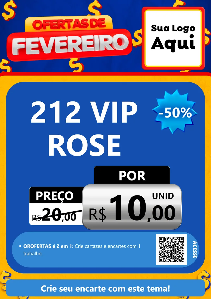 Modelo de Cartaz para Cartaz A4 Vertical com o tema Ofertas de Fevereiro para Perfumes