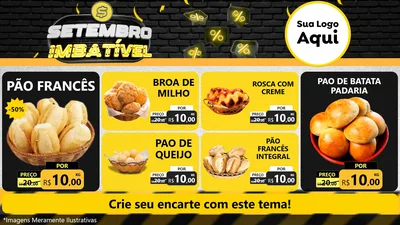 Modelo de TV para TV Horizontal com o tema Setembro Imbatível para Padaria