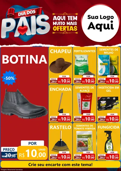 Modelo de Encarte para Encarte A4 Vertical com o tema Dia dos Pais para Agropecuária