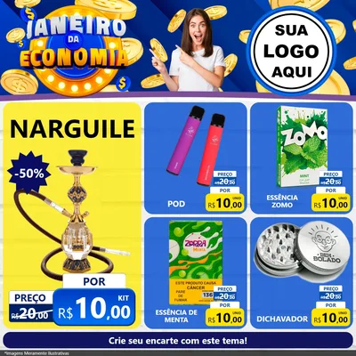 Modelo de Rede Social para Feed Facebook com o tema Janeiro da Economia para Tabacaria