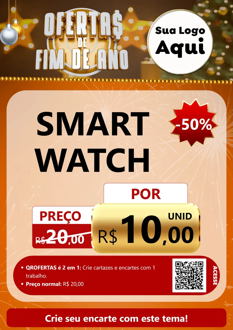 Modelo de Cartaz para Cartaz A4 Vertical com o tema Ofertas de Fim de Ano para Informática