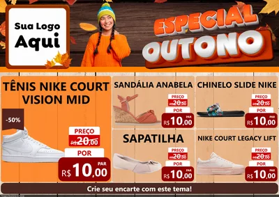 Modelo de Encarte para Encarte A4 Horizontal com o tema Especial Outono para Calçados