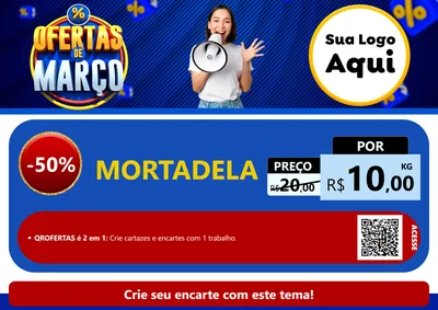 Modelo de Cartaz para Cartaz A4 Horizontal com o tema Ofertas de Março para Frios e Laticínios