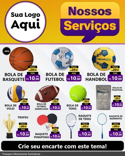 Modelo de Rede Social para Feed Instagram com o tema Nossos Serviços para Artigos Esportivos