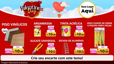 Modelo de TV para TV Horizontal com o tema Valentine's Day para Material para Construção