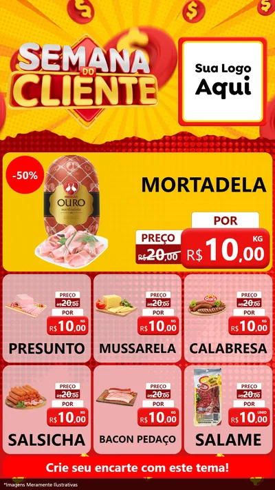 Modelo de Rede Social para Stories com o tema Semana do Cliente para Frios e Laticínios