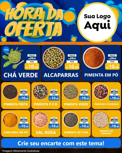 Modelo de Rede Social para Feed Instagram com o tema Hora da Oferta para Produtos Naturais