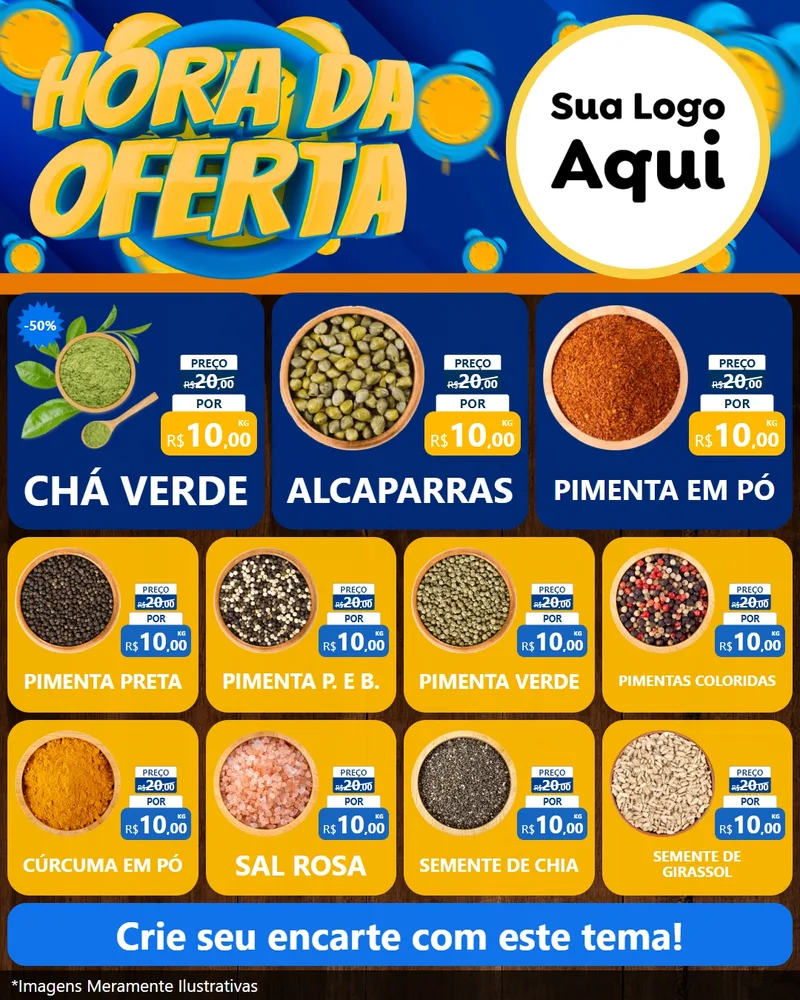 Modelo de Rede Social para Feed Instagram com o tema Hora da Oferta para Produtos Naturais