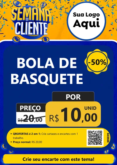 Modelo de Cartaz para Cartaz A4 Vertical com o tema Semana do Cliente para Artigos Esportivos