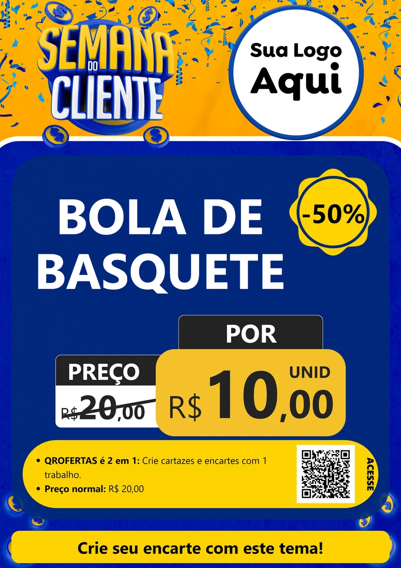 Modelo de Cartaz para Cartaz A4 Vertical com o tema Semana do Cliente para Artigos Esportivos