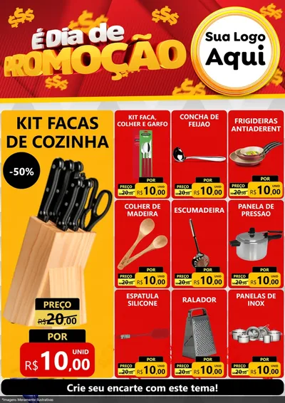 Modelo de Encarte para Encarte A4 Vertical com o tema É Dia De Promoção para Utilidades Domésticas