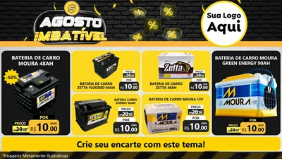 Modelo de TV para TV Horizontal com o tema Agosto Imbatível para Baterias Elétricas