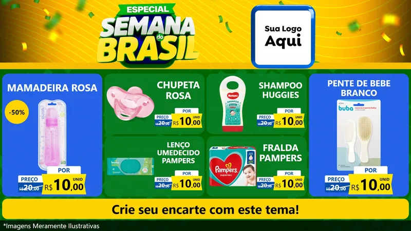 Modelo de TV para TV Horizontal com o tema Especial Semana do Brasil para Bebês