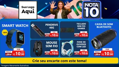 Modelo de TV para TV Horizontal com o tema Nota 10 para Informática