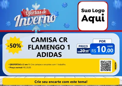 Modelo de Cartaz para Cartaz A4 Horizontal com o tema Ofertas de Inverno para Roupas e acessórios