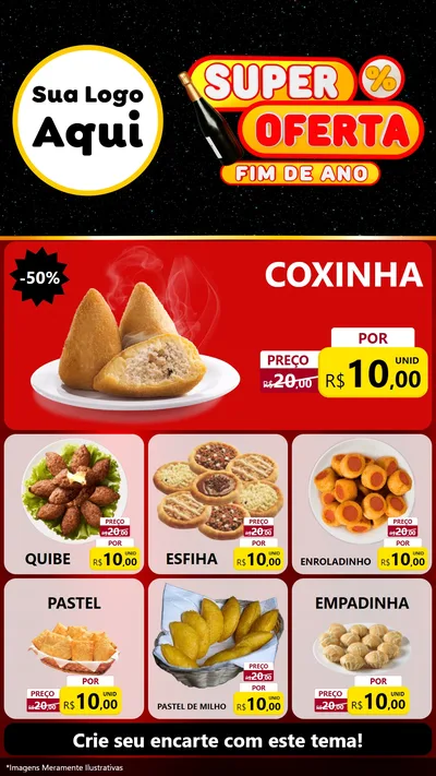 Modelo de Rede Social para Stories com o tema Super Oferta Fim de Ano para Salgadaria
