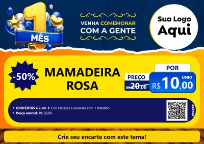 Modelo de Cartaz para Cartaz A4 Horizontal com o tema Um Mês de Aniversário para Bebês