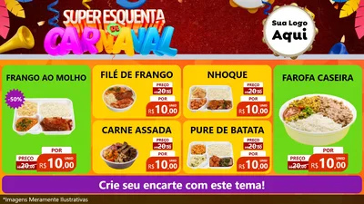 Modelo de TV para TV Horizontal com o tema Super Esquenta de Carnaval para Restaurante