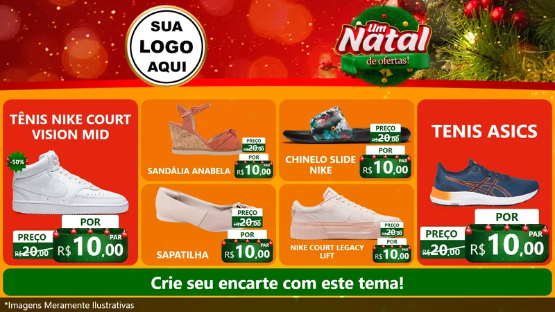 Modelo de TV para TV Horizontal com o tema Um Natal de Ofertas para Calçados