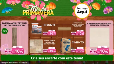 Modelo de TV para TV Horizontal com o tema Mês da Primavera para Pisos e revestimentos