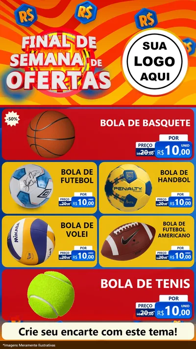 Modelo de TV para TV Vertical com o tema Final de Semana de Ofertas para Artigos Esportivos