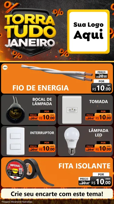 Modelo de TV para TV Vertical com o tema Torra Tudo Janeiro para Materiais Elétricos