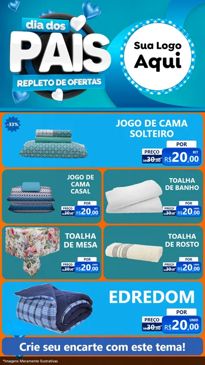 Modelo de TV para TV Vertical com o tema Dia Dos Pais Repleto de Ofertas para Cama, Mesa e Banho
