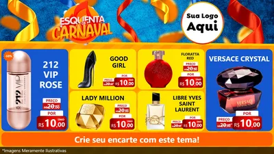 Modelo de TV para TV Horizontal com o tema Esquenta de Carnaval para Perfumes