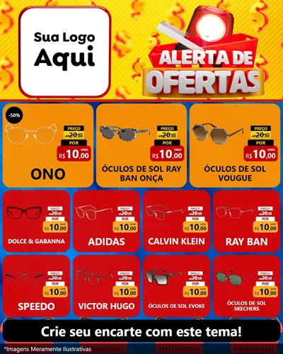 Modelo de Rede Social para Feed Instagram com o tema Alerta de Ofertas para Óticas