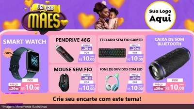 Modelo de TV para TV Horizontal com o tema Dia das Mães para Informática