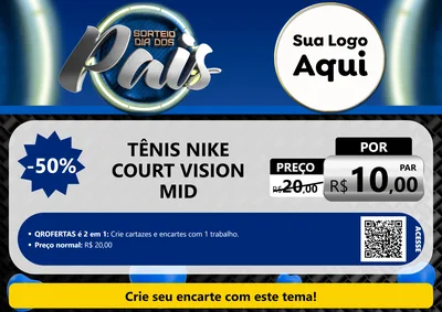 Modelo de Cartaz para Cartaz A4 Horizontal com o tema Sorteio Dia Dos Pais para Calçados