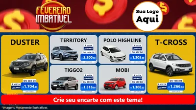 Modelo de TV para TV Horizontal com o tema Fevereiro Imbatível para Concessionaria de Carros