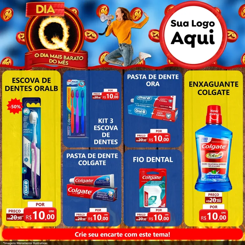 Modelo de Rede Social para Feed Facebook com o tema Dia Q - O Dia Mais Barato Do Mês para Higiene Pessoal